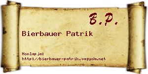 Bierbauer Patrik névjegykártya